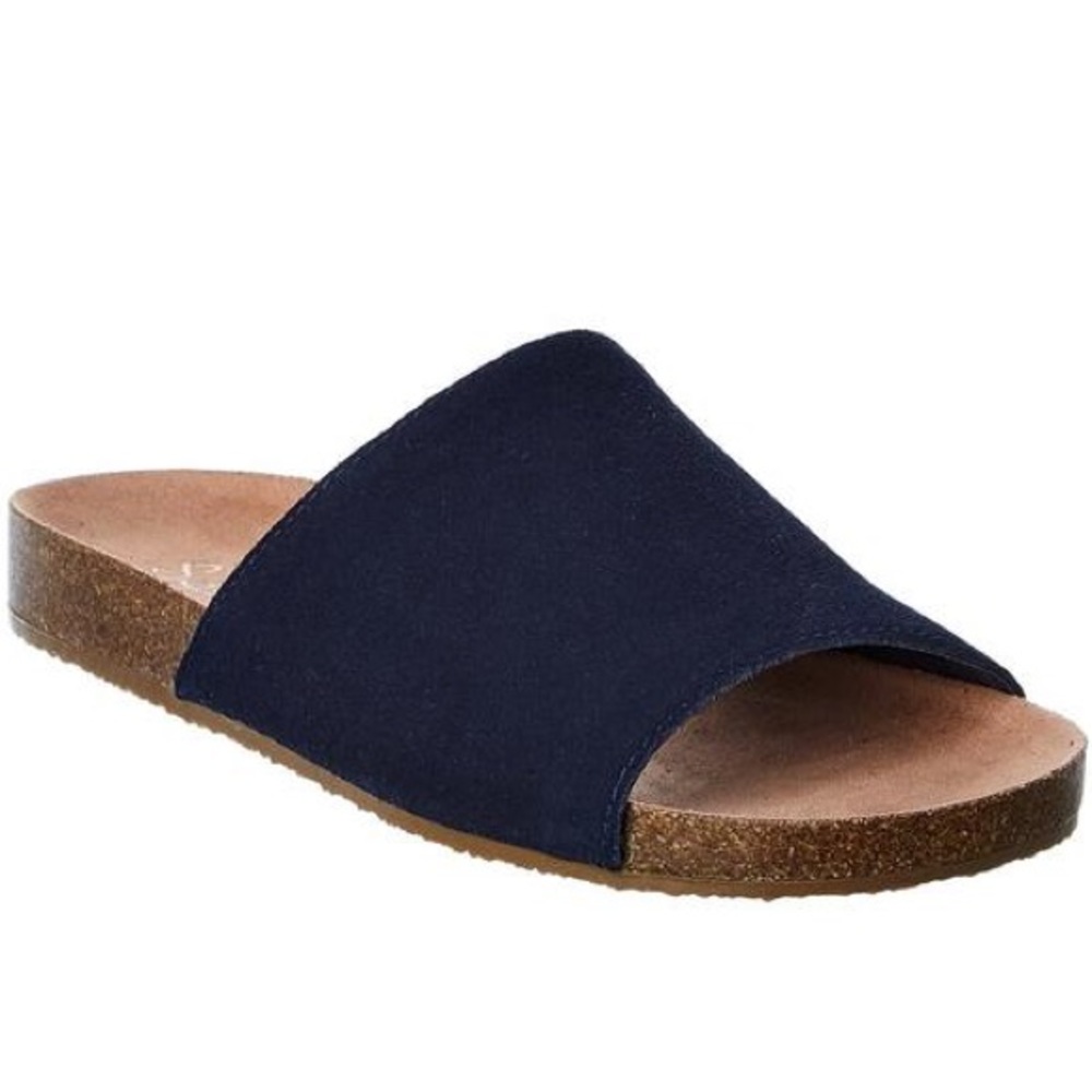 SPLENDID navy blue Raven suede leather slide sandals 10